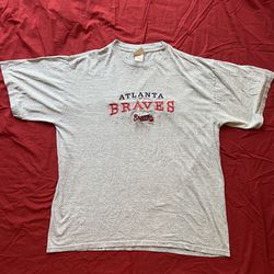 Men's Atlanta Braves Vintage T-Shirt Lee Sport Size XL Gray