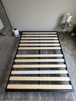 Low Profile Bed Frame with Wood Slats
