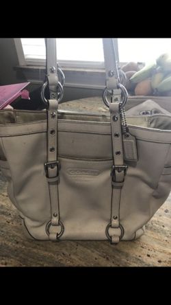 Coach cream/off white leather tote/purse