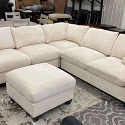 New 99x99 Sectional Couch With Ottoman / Free Delivery 