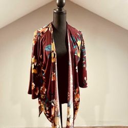 New Small Maroon Floral Cardigan