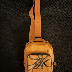 Coach cross body Bag Custom Naruto Leaf green/Nine tail drawing