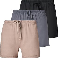 Women's 3 Pack Boxer Pajama Shorts Womens Sleep Lounge Short’s, Casual Yummy PJ Short for Women (Avail in Plus Size)