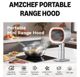 BRAND NEW-UNUSED-UNOPENED Portable Range Hood - 4-Speed Adjustable Exhaust Fan with Telescoping Height & 40° Tilt Low Noise 52dB, Large-Caliber Alumin