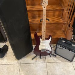 Fender MIM Strat (Mint) W/ Hardshell Case, Fender Amp 