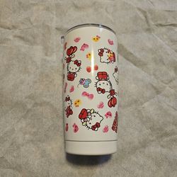 
Sanrio Hello Kitty  Red Hearts Insulated Tumbler Cup w/Lid NEW