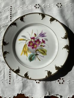 C.T. Carl Tielsch Handpainted 8” Dessert Plates
