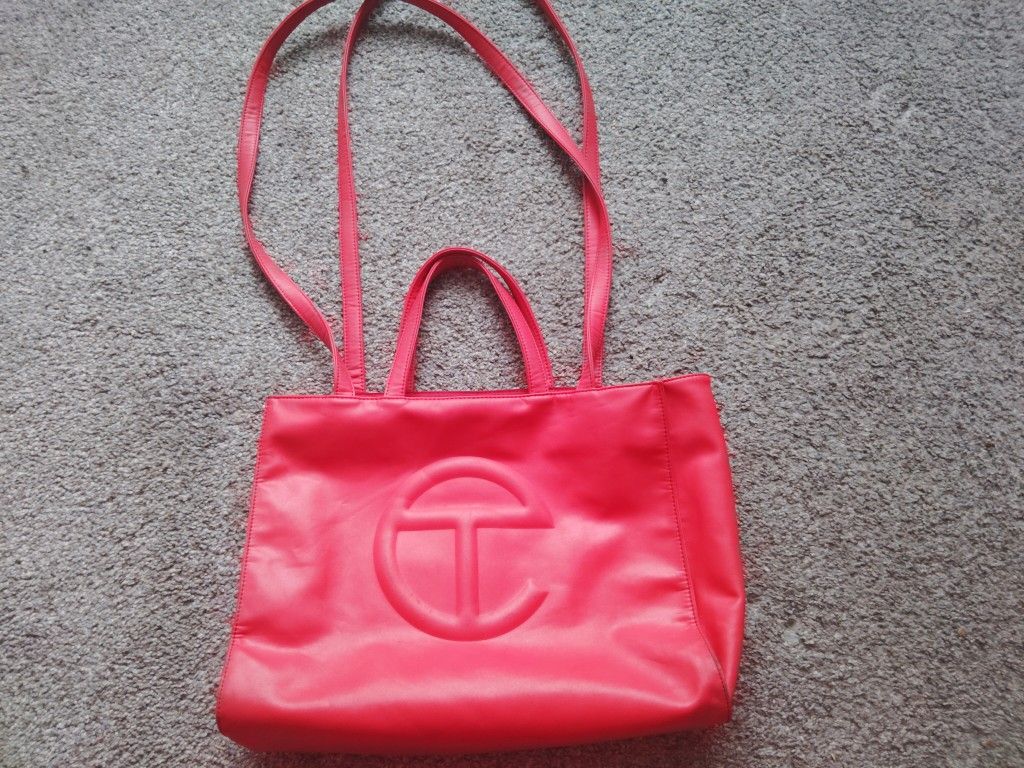 Red Large Telfar Shopping Bag – Authentic Vegan Leather Tote