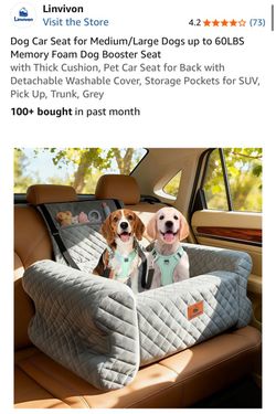 Linvivon Memory Foam Dog Car Booster Seat