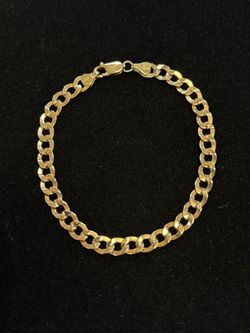 14K Yellow Gold Curb Link Bracelet 8.75” 8.2gr