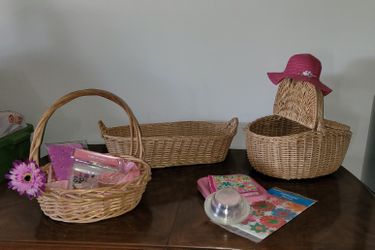 Wicker Baskets / Picnic Basket🥗🍎🍊🌻🍀