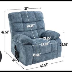Lay flat dual motor power lift recliner with heat and massage