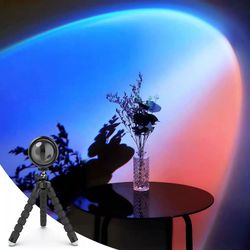 Sunset Lamp Projection with Remote Control Endless Colors Sunset Lights Projector LED APP Floor Lamp Multiple Colors Night Light for Christmas Gifts P