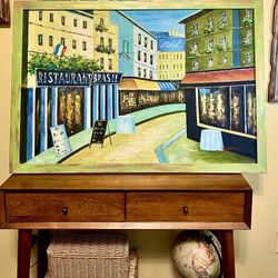 French Parisian Street Vintage Art Impressionism 