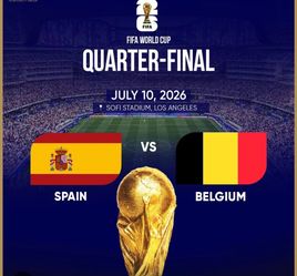2 Tickets to World Cup Quarterfinal: Spain v Belgium