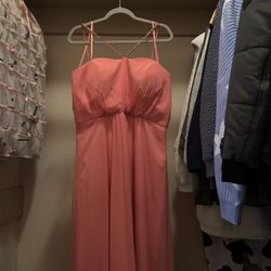 Salmon beaded prom Dress