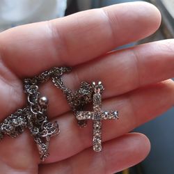 Diamond cross necklace