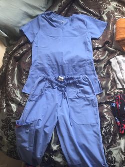 Light blue scrub set. Size small.