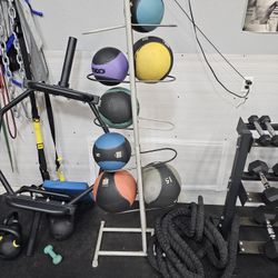 TKO Medicine Balls and Rack