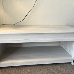 White Wood Coffee Table - Lifting Table