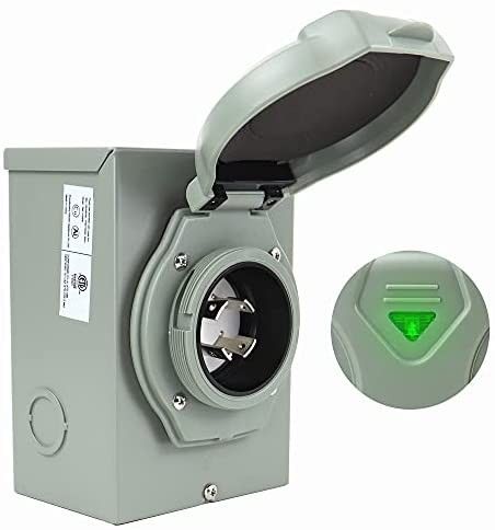 30-amp Generator Power Inlet Box With 4 Prong Waterproof ETL Listed
