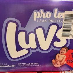 Luvs Size 1 Diapers 116 Count Brand New 