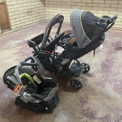 Double Stroller And Car Seat