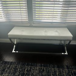 Faux leather bench