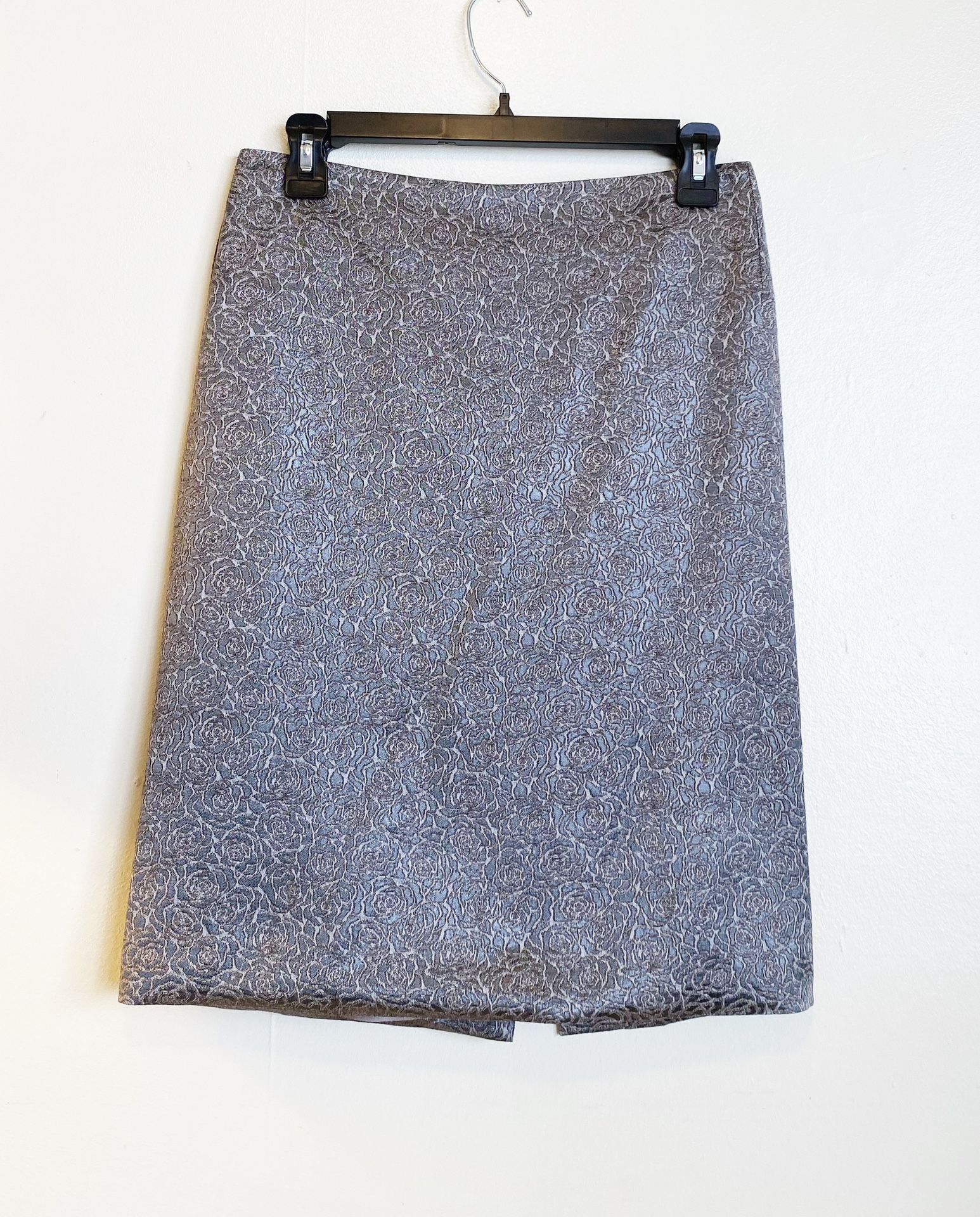 #Etro Rose Pattern Wool Blend Pencil Skirt 