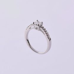 Ring Diamond Princess Cut Engagement Para Boda 
