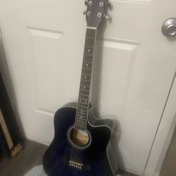 Guitar.  Dark Blue.   Color. 