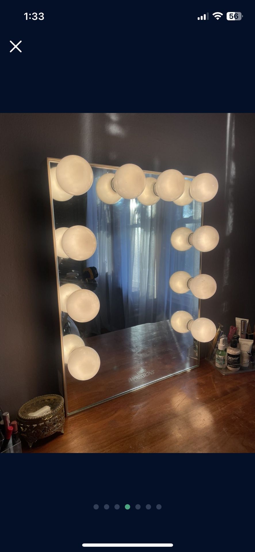 Gold Impressions Hollywood Glow Vanity Boudoir Makeup Mirror