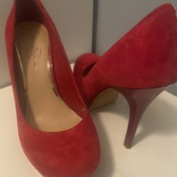 Jessica Simpson Red Platform Pumps-Size 8.5