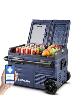 BODEGACOOLER 12 Volt Car Refrigerator, Cooler Car Fridge Dual Zone APP Control,