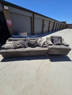 Brown couch and side chair $150