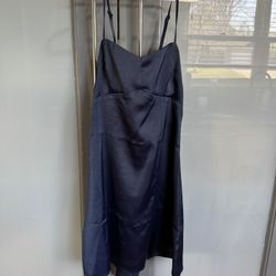 Urban Outfitters Satin Dark Blue Cocktail Dress Women’s Extra Small