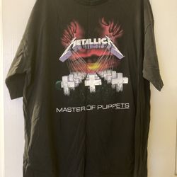Vintage Metallica Shirt Mens XXL Black Master of Puppets Giant 1994