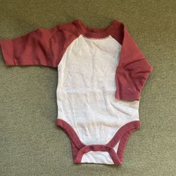 Old Navy maroon Baby Onesie 0-3 Months 