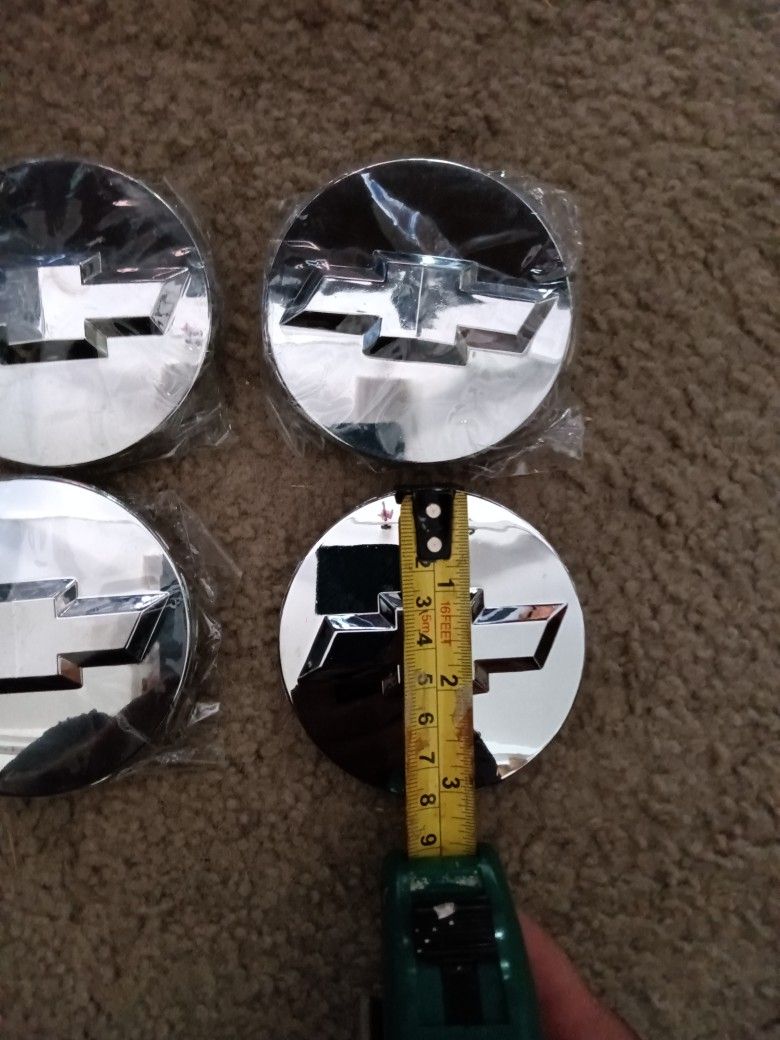 Chevy Chrome 3" Wheel Caps New