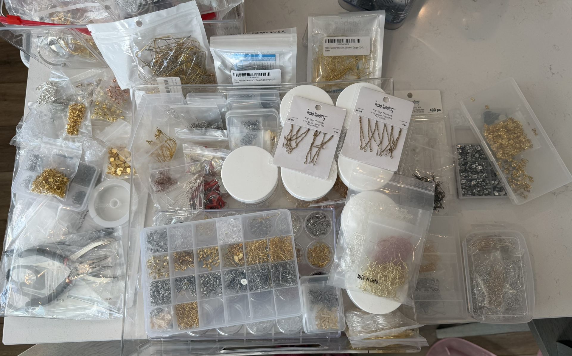 HUGE DIY Earring Making Supplies And Tools Earring Posts Hooks Jewelry Crafts