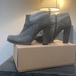 Gray Leather Ankle Boots Ksubi