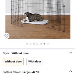 Amazon Basics Foldable Metal Pet Dog Exercise Fence Pen - 60 x 60 x 42 Inches, Black