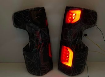 2019-2024 Chevy Silverado 1500 WT LT LTD Black Smoked Full LED Taillight pair
