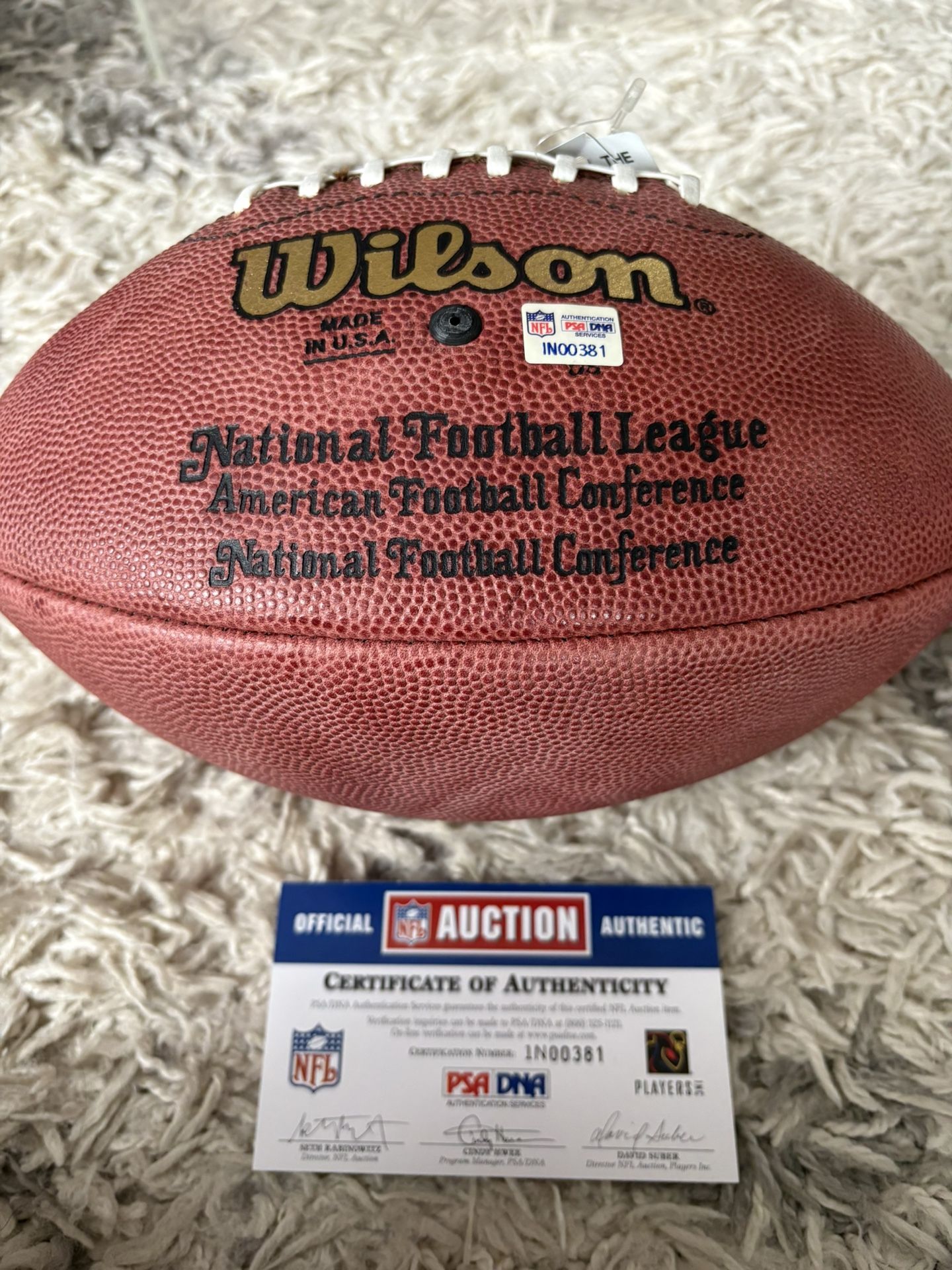 Tim Ruddy Autographed NFL Football