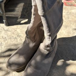 Light Brown High Boots For Girls