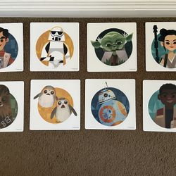 STAR WARS Decal Bundle Of 8, NEW, 8.5” X 8.5,” Pop Art Style