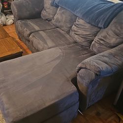 L-shaped Blue-gray Couch