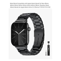 Brand new Metal Band Compatible with Apple Watch Bands for Men 49mm 46mm 45mm 44mm, Stainless Steel iWatch Bands for Apple Watch Ultra 3 2 1/Series 11