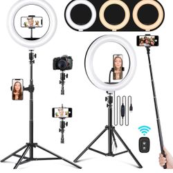 Ring Light with Stand and Phone Holder,