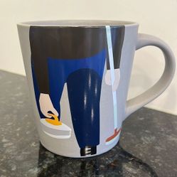 Curling Coffee Mug I'd Rather Be Curling Gray Cup Indigo 